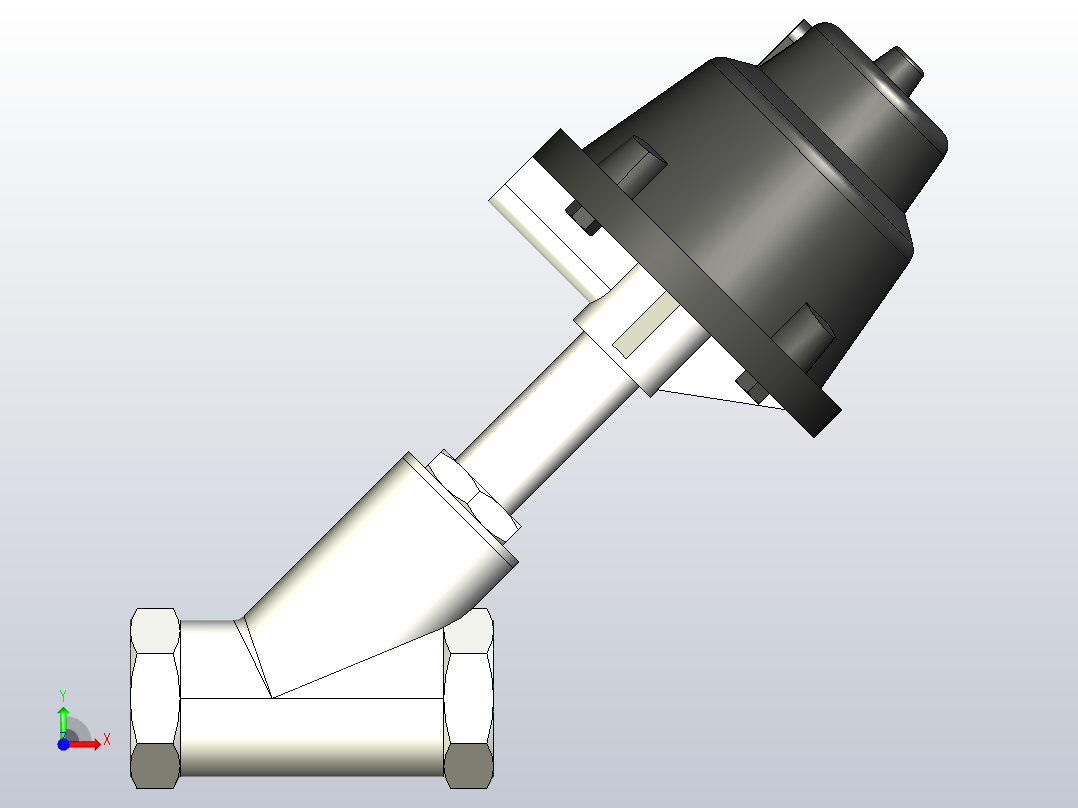 QJZLG铝合金执行器阀体加长型角座阀[QJZL-40]前视图