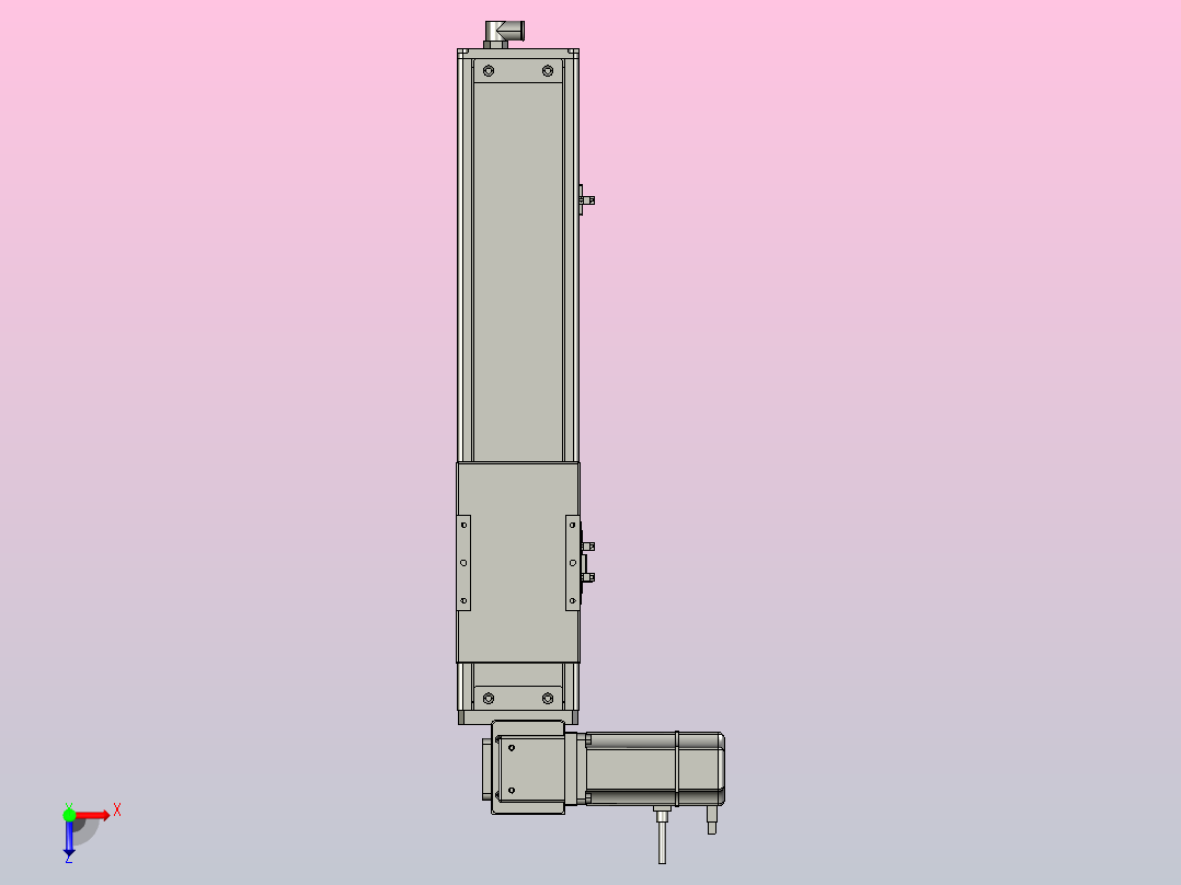 ACB10-300-LU-200W ACB10 皮带驱动 直线滑台模组俯视图
