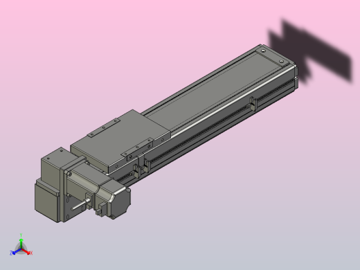 ACB10-300-LU-200W ACB10 皮带驱动 直线滑台模组正等轴测缩略图