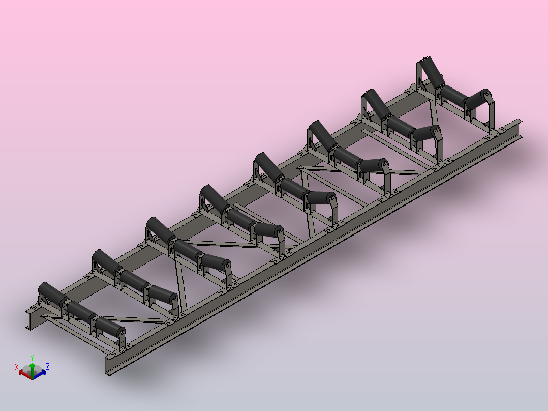 惰轮架(参数模型)辊筒主视图