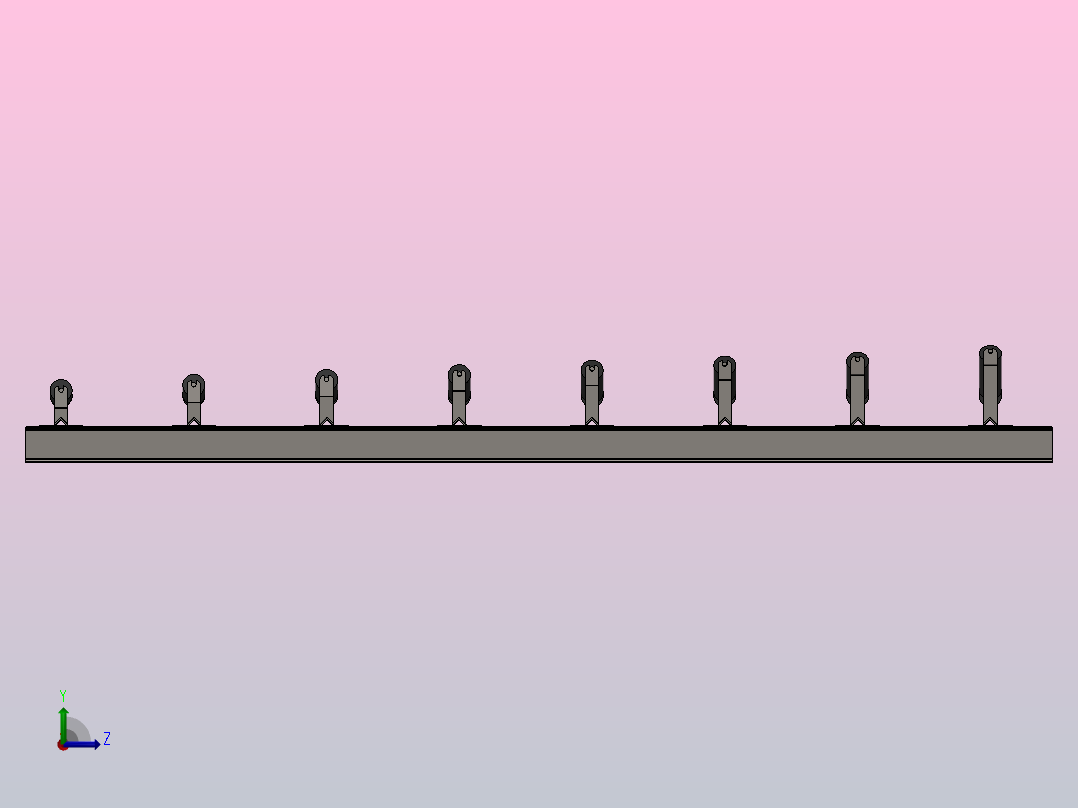 惰轮架(参数模型)辊筒右视图