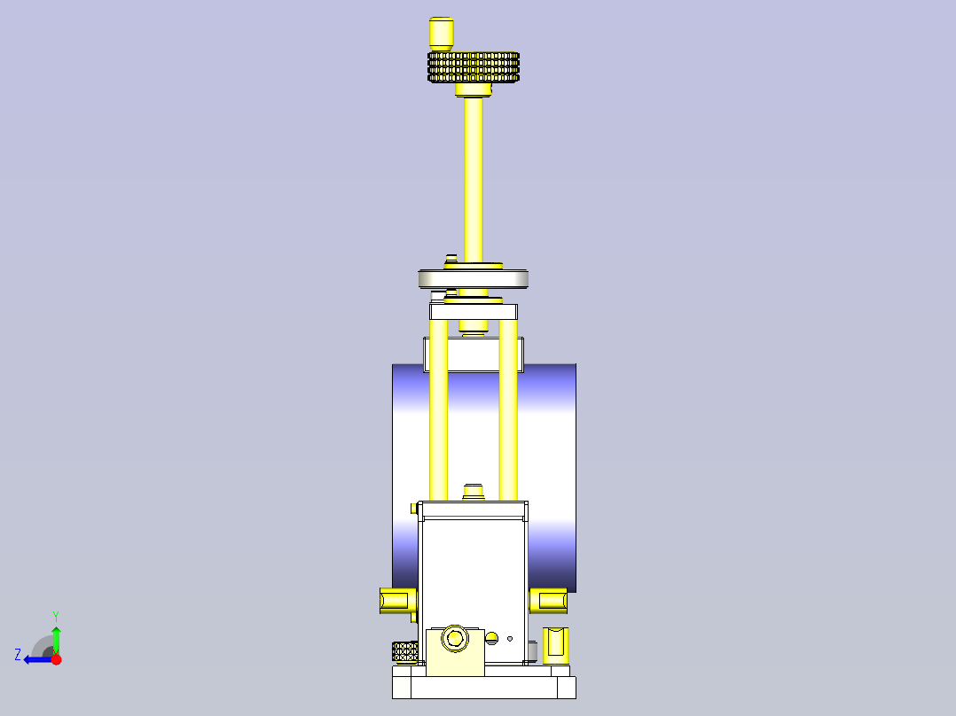 一款2轴调节机构（带工件座）3D图纸右视图