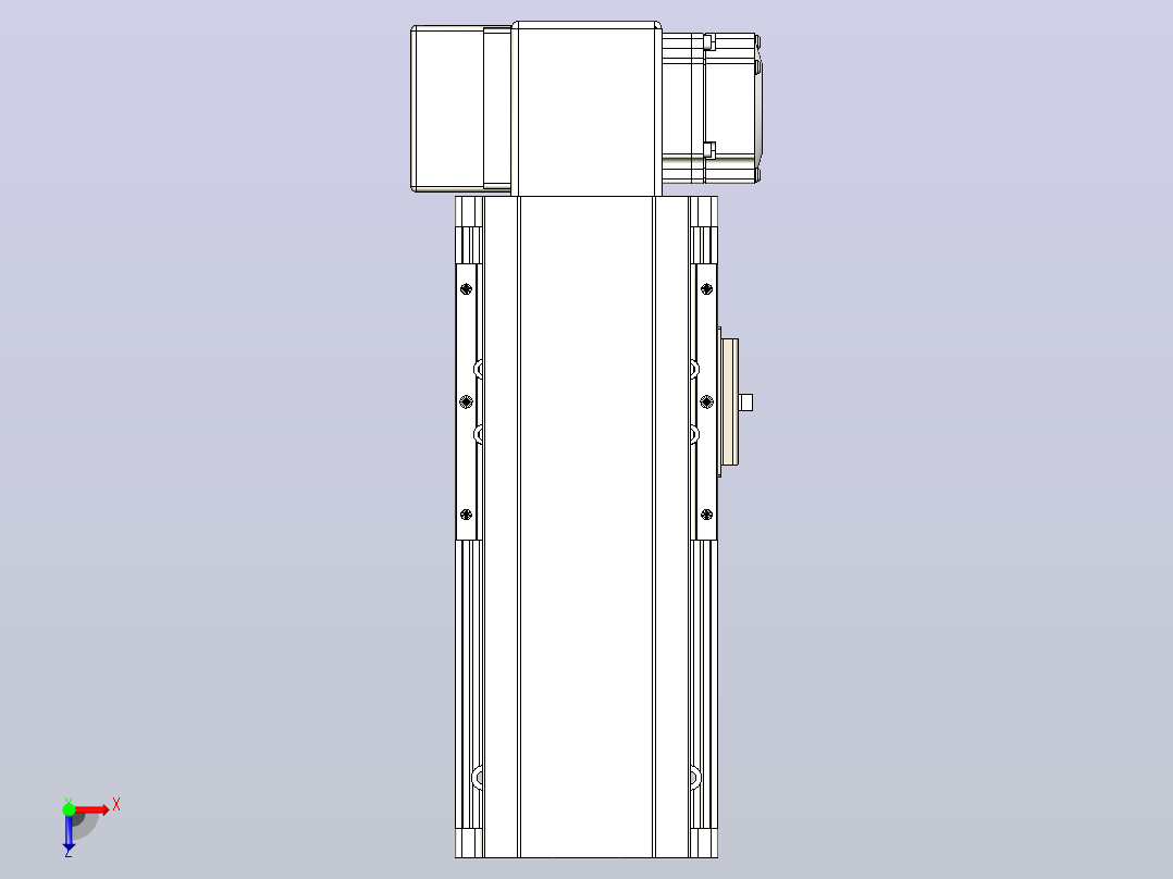 皮带直线轴半封闭可选导轨TPA-HNB-105D-90-L50-RP-C-P20-N3俯视图