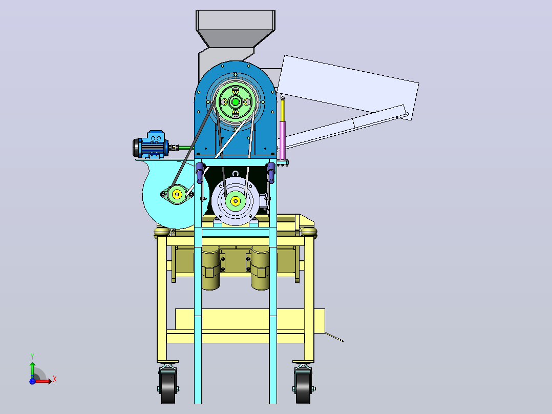 玉米脱粒机（SW+CAD+计算书）前视图