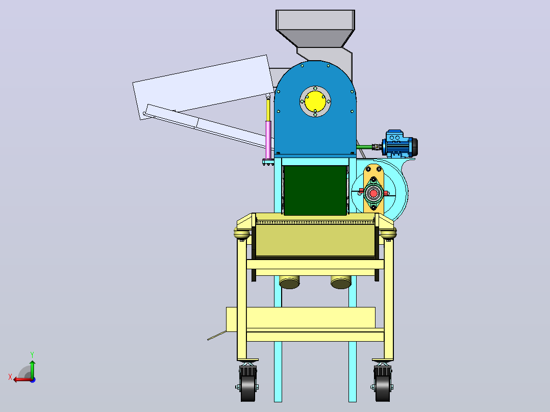 玉米脱粒机（SW+CAD+计算书）后视图