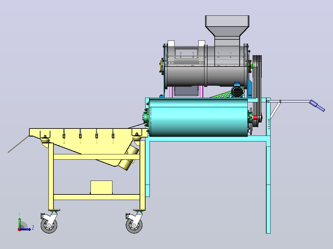 玉米脱粒机（SW+CAD+计算书）左视图