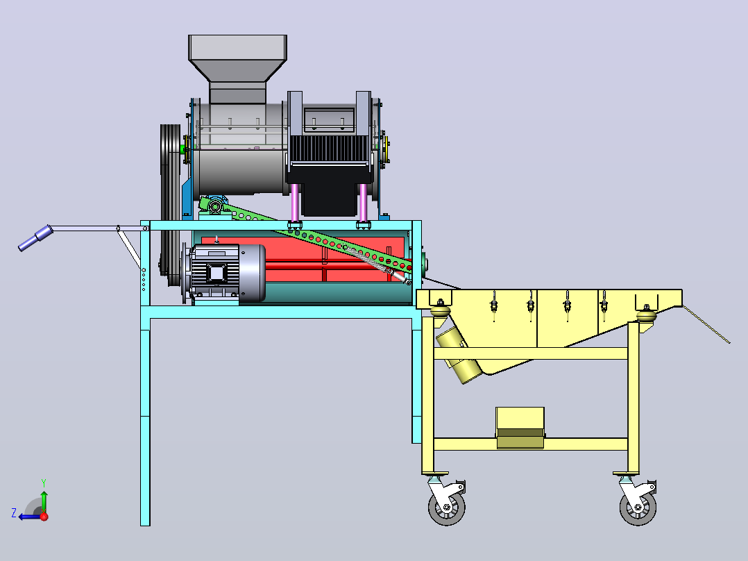 玉米脱粒机（SW+CAD+计算书）右视图