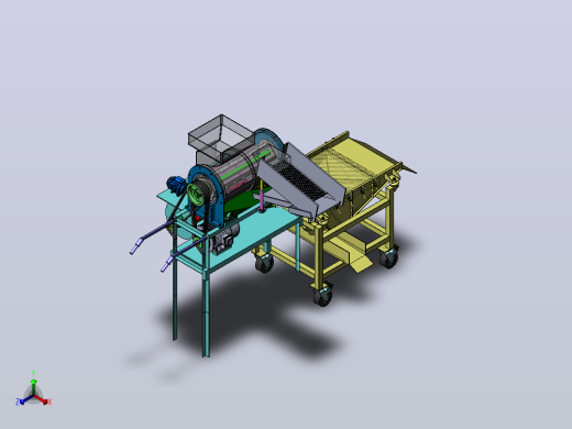 玉米脱粒机（SW+CAD+计算书）正等轴测缩略图