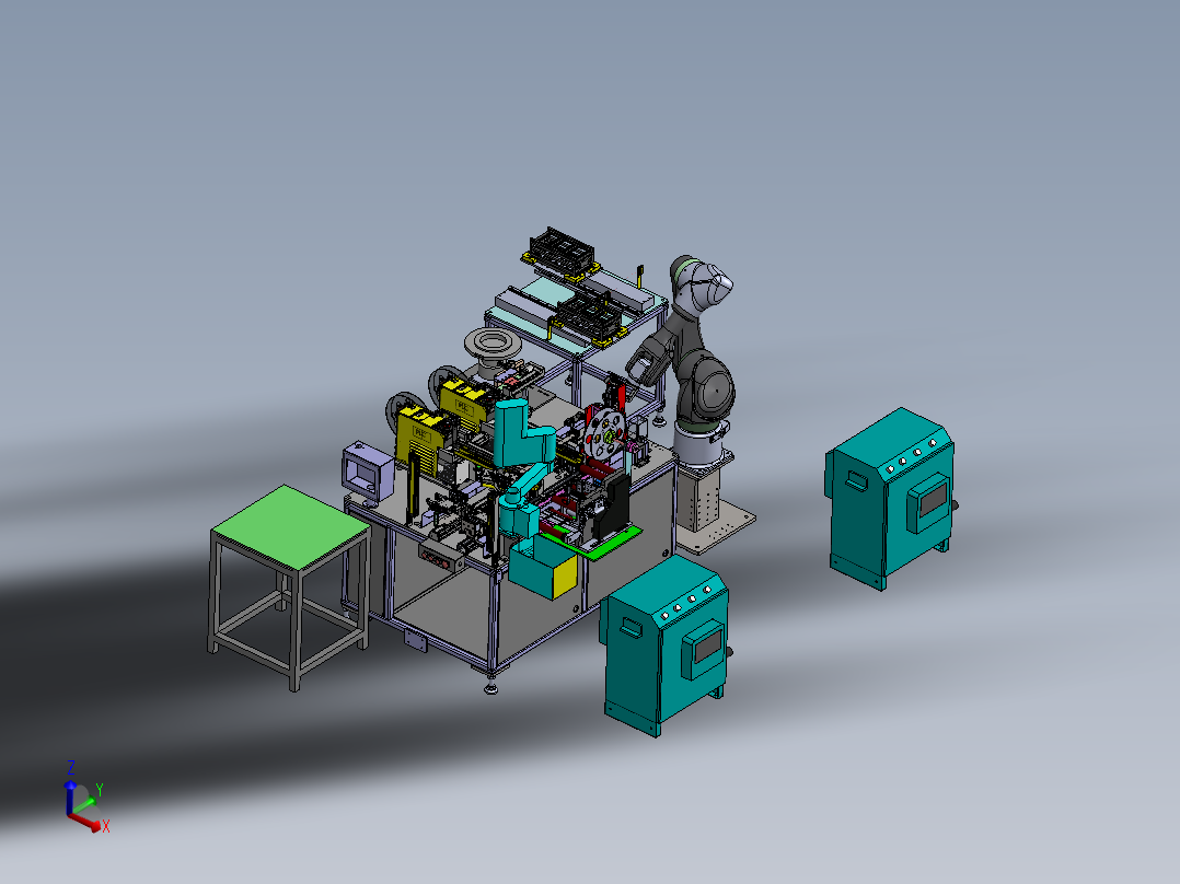 自动化顶升剥料贴膜组装流水线sw18可编辑