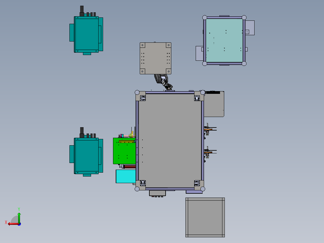 自动化顶升剥料贴膜组装流水线sw18可编辑后视图