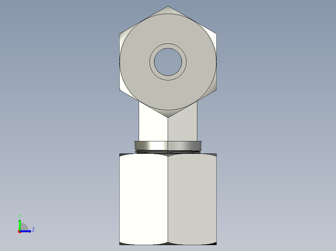 T型管接头3D模型左视图