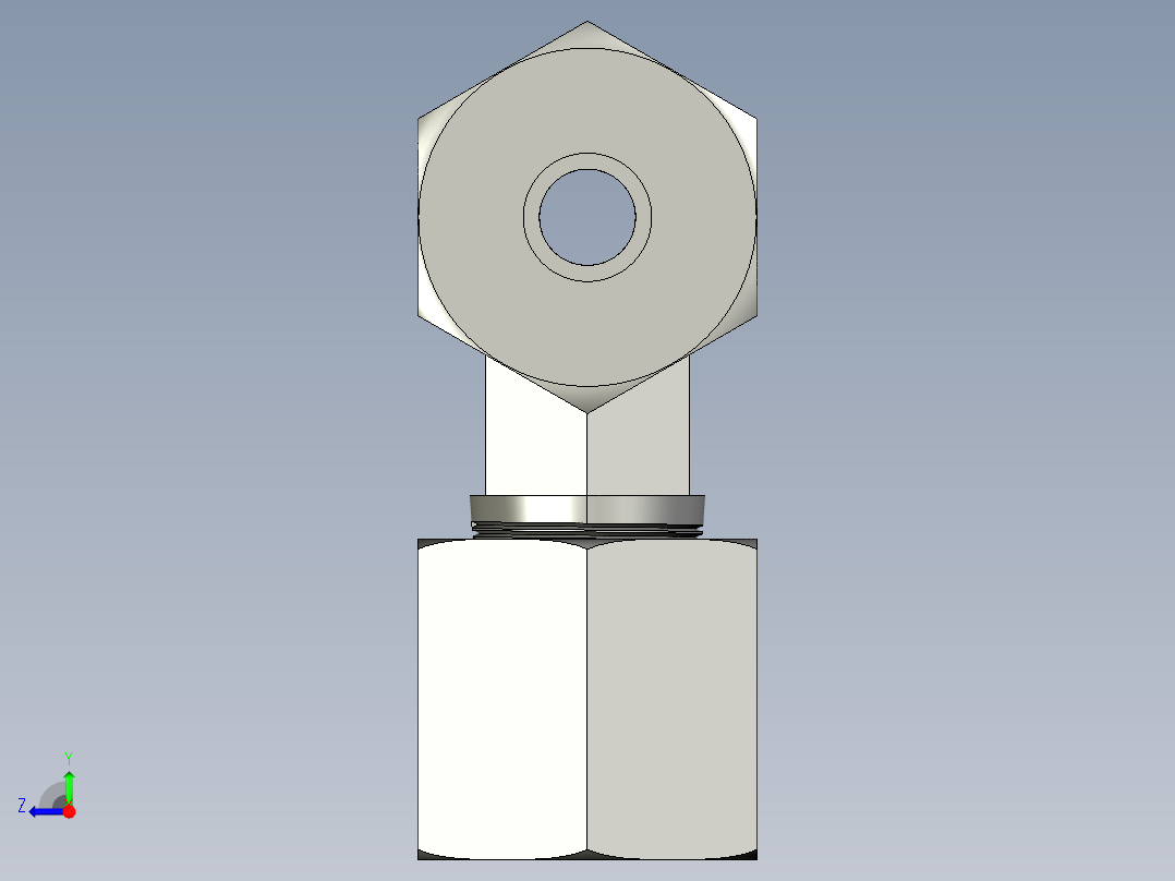 T型管接头3D模型右视图