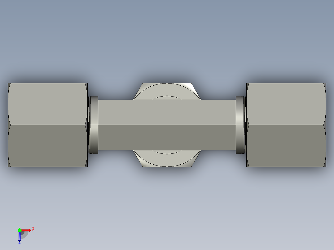 T型管接头3D模型俯视图
