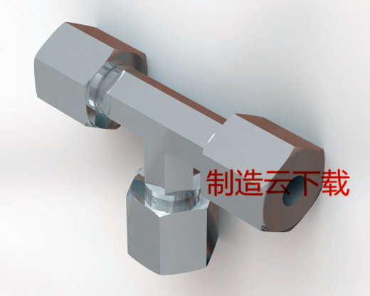 T型管接头3D模型缩略图