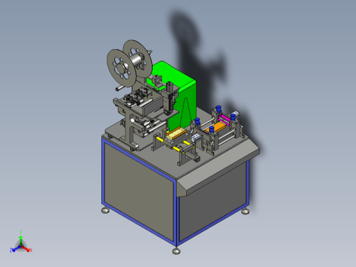自动贴膜机3D模型proe