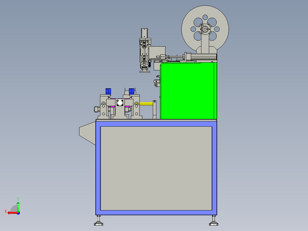 自动贴膜机3D模型proe后视图