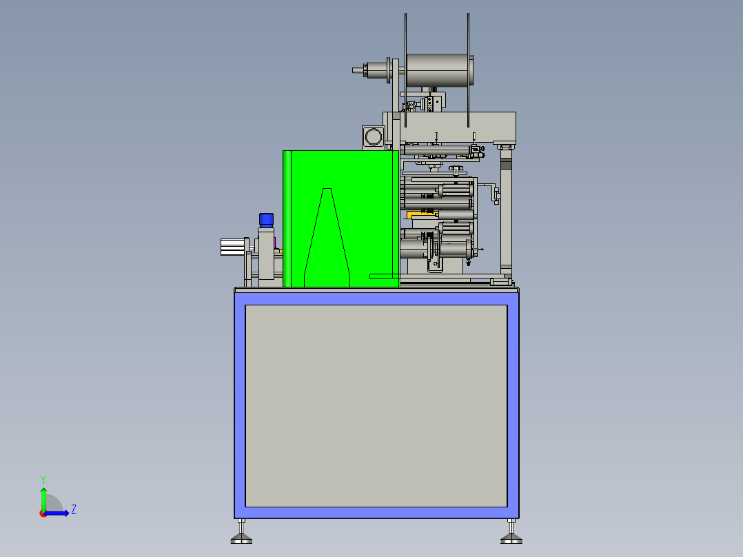 自动贴膜机3D模型proe左视图