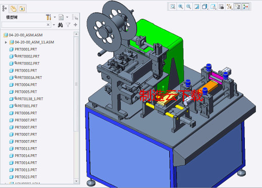 自动贴膜机3D模型proe缩略图