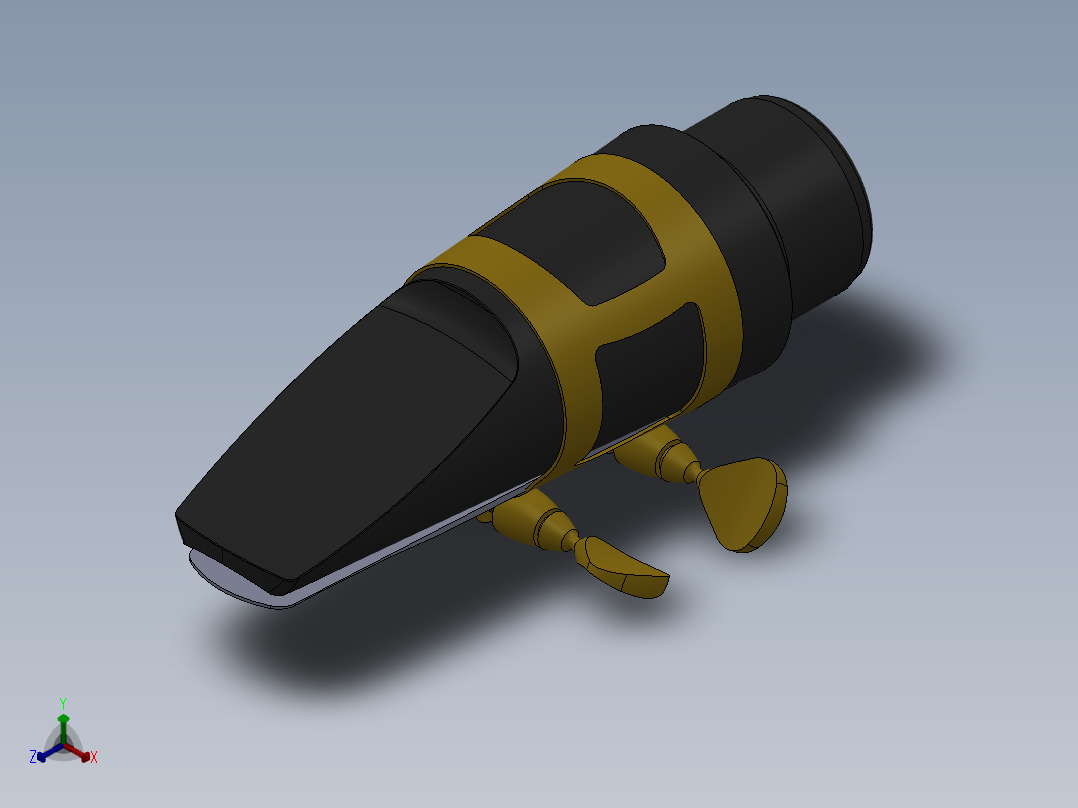 中音萨克斯笛头吹嘴哨子SW2010正等轴测图