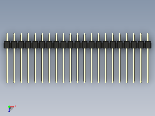 彩色公头100mil（2.54mm）系列-DS1021_black_2x21p_100mil_Type5_rev1.0俯视缩略图