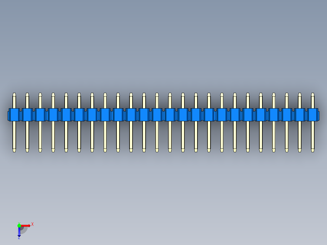彩色公头100mil（2.54mm）系列-DS1021_blue_3x24p_100mil_Type1_rev1.0俯视图