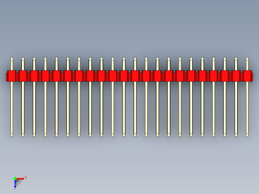 彩色公头100mil（2.54mm）系列-DS1021_red_2x22p_100mil_Type5_rev1.0俯视缩略图