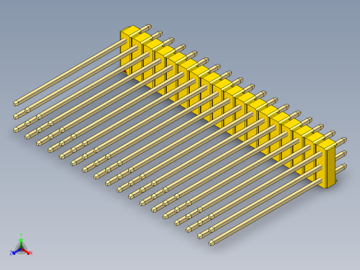 彩色公头100mil（2.54mm）系列-DS1021_yellow_3x18p_100mil_Type43_rev1.0