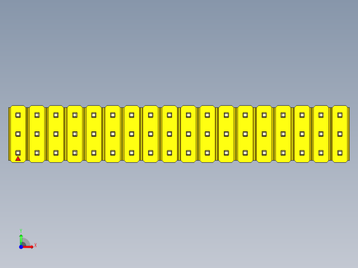 彩色公头100mil（2.54mm）系列-DS1021_yellow_3x18p_100mil_Type43_rev1.0前视缩略图