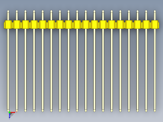 彩色公头100mil（2.54mm）系列-DS1021_yellow_3x18p_100mil_Type43_rev1.0俯视缩略图