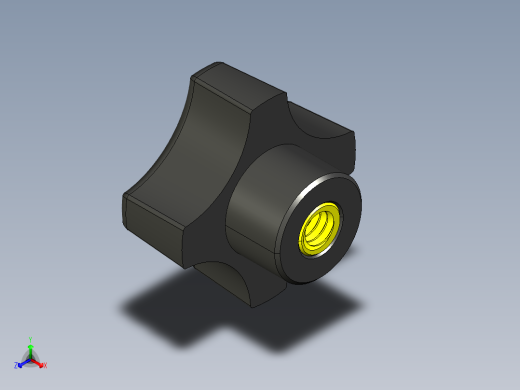 塑料旋钮-Plastic Hand Knob 291-300.STEP正等轴测缩略图