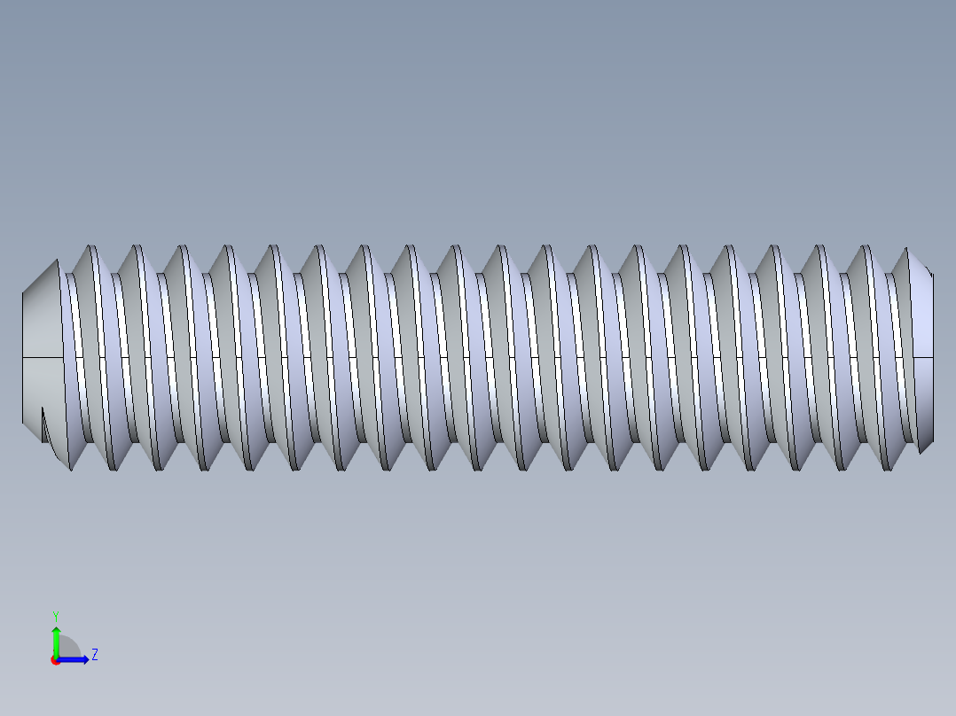 UNC 平头紧定螺钉-UNC SET SCREW 0.250 x1.000.STEP左视图