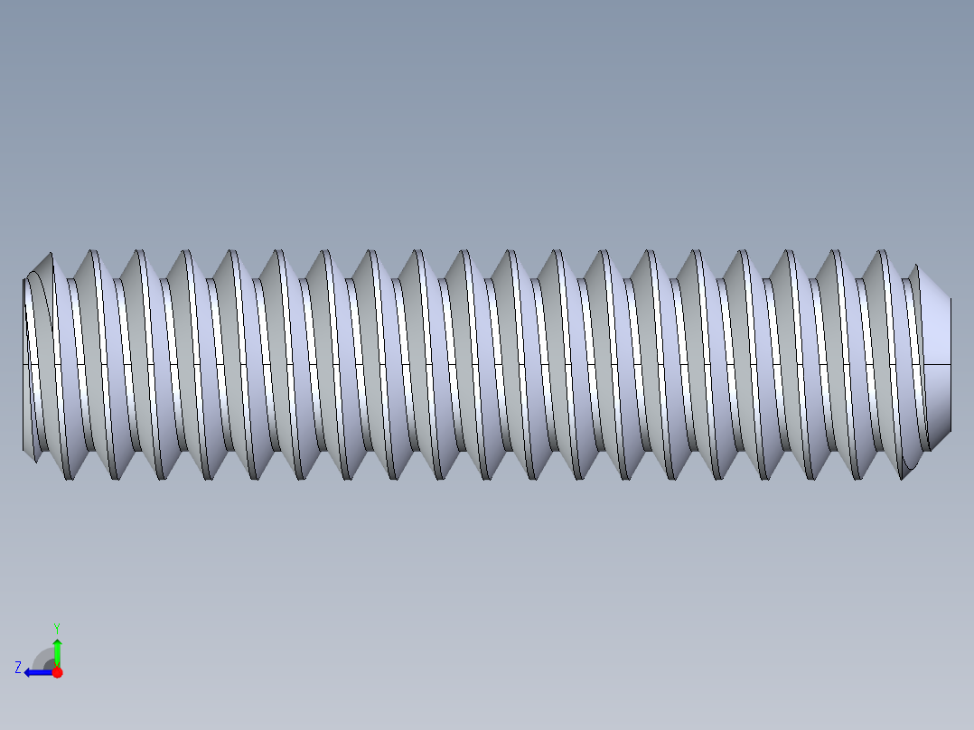 UNC 平头紧定螺钉-UNC SET SCREW 0.250 x1.000.STEP右视图