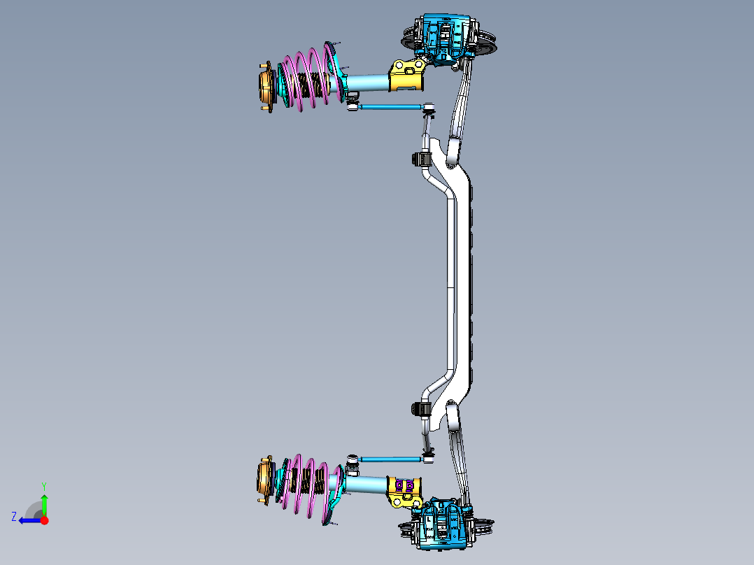 麦弗逊式悬架模型右视图