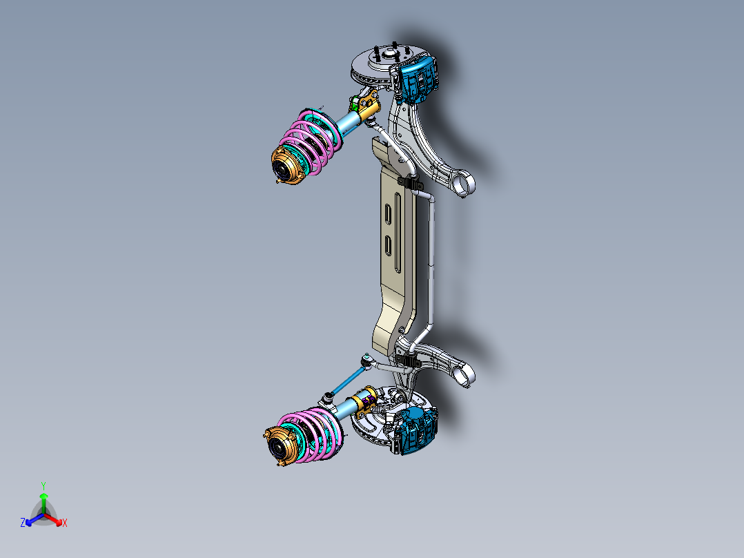 麦弗逊式悬架模型正等轴测图