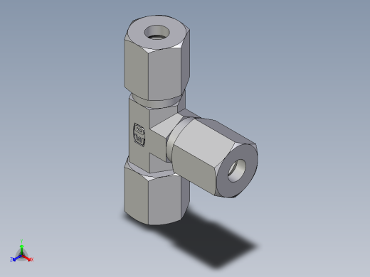 卡套式工业通用硬管接头EO_Swivel_nut_run_tee_EL06ZLCF