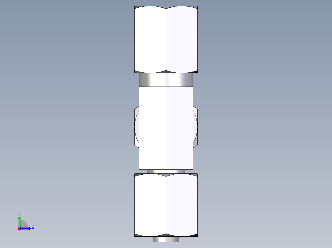 卡套式工业通用硬管接头EO_Swivel_nut_run_tee_EL06ZLCF左视图