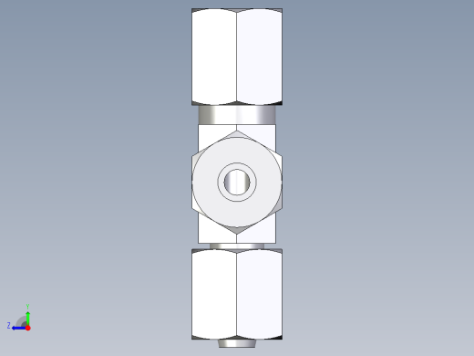 卡套式工业通用硬管接头EO_Swivel_nut_run_tee_EL06ZLCF右视缩略图