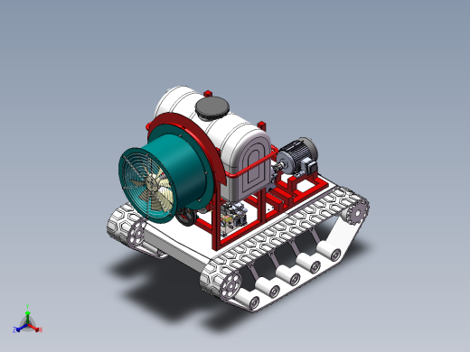 遥控果园喷药车设计-履带行走【含三维SW+CAD图+说明书】正等轴测缩略图