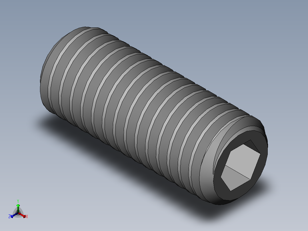 DIN 913-ISO 4026 固定螺钉-M8 L=20.SLDPRT正等轴测图