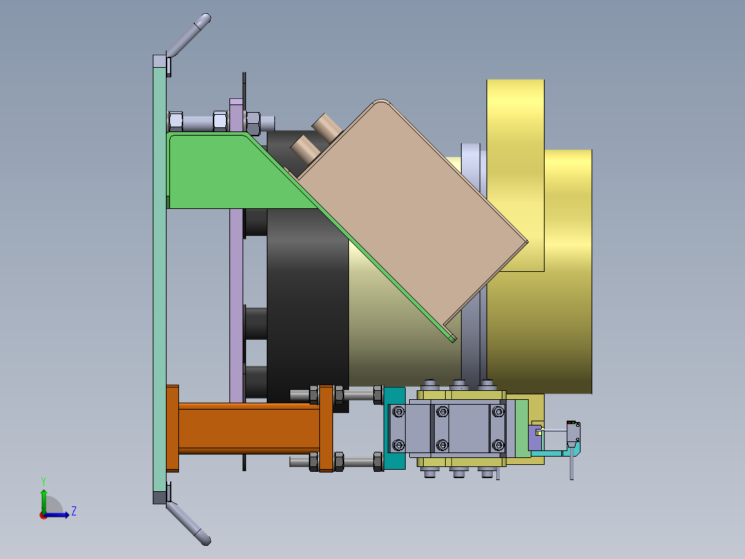振动盘 外直径300 带直线送料器 200顺左视图