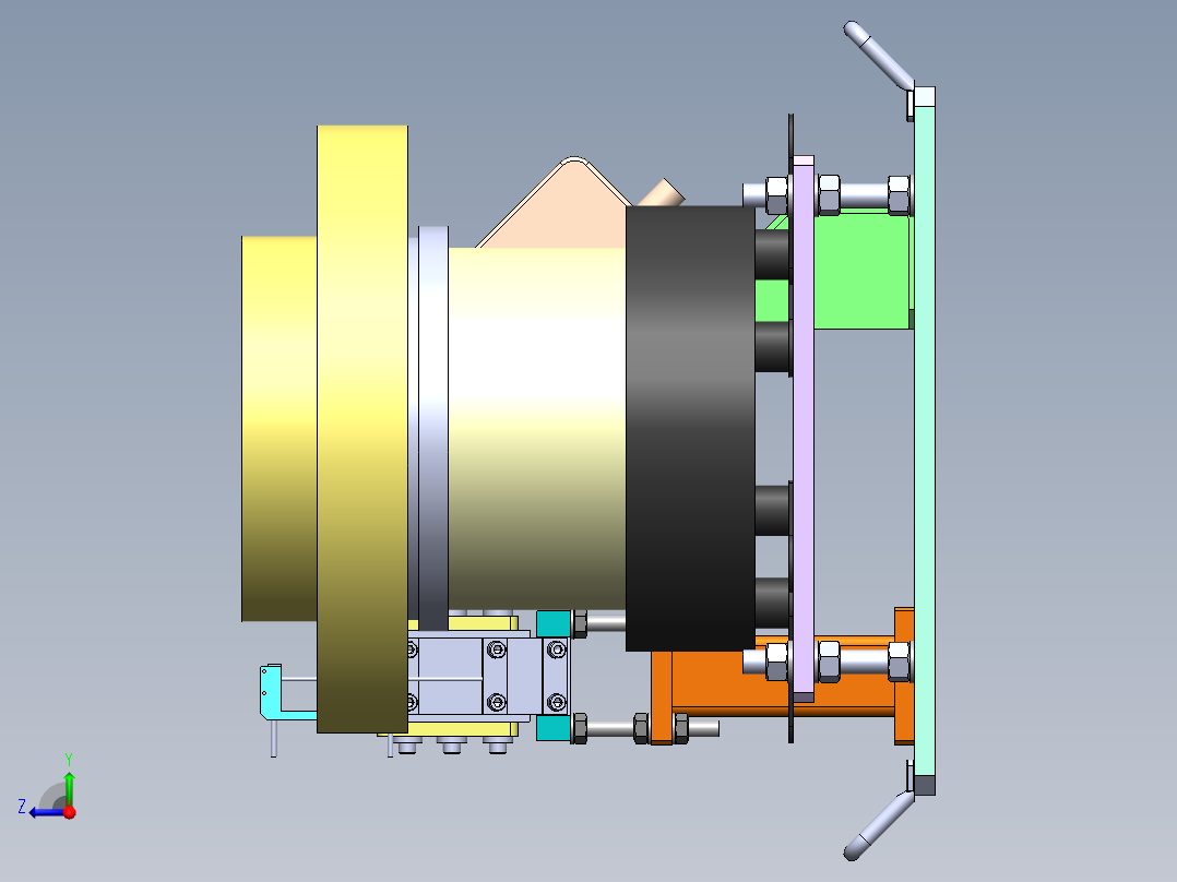 振动盘 外直径300 带直线送料器 200顺右视图
