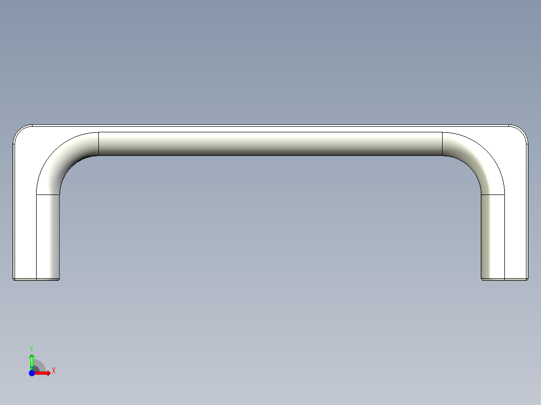取手(鋁合金)(B)MG-3D多系列多零件图纸模型前视图