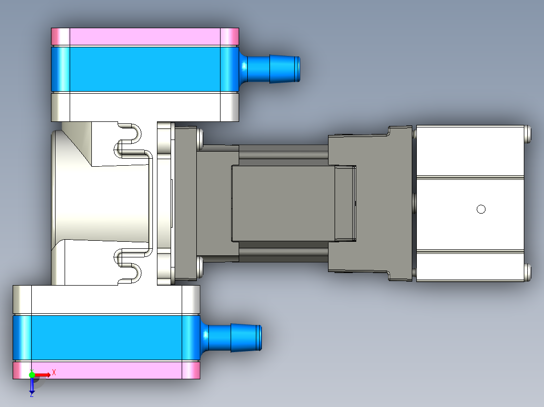 T2-01 高流量膜片泵（空气气体），最高达 66 LPM 自由流量 (5)系列图纸俯视图