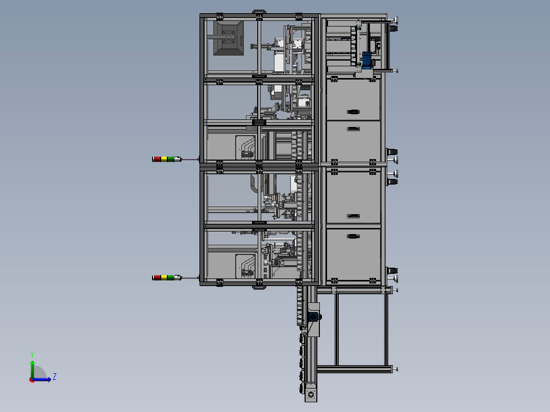 齿轮箱组装摆盘设备sw16可编辑左视图