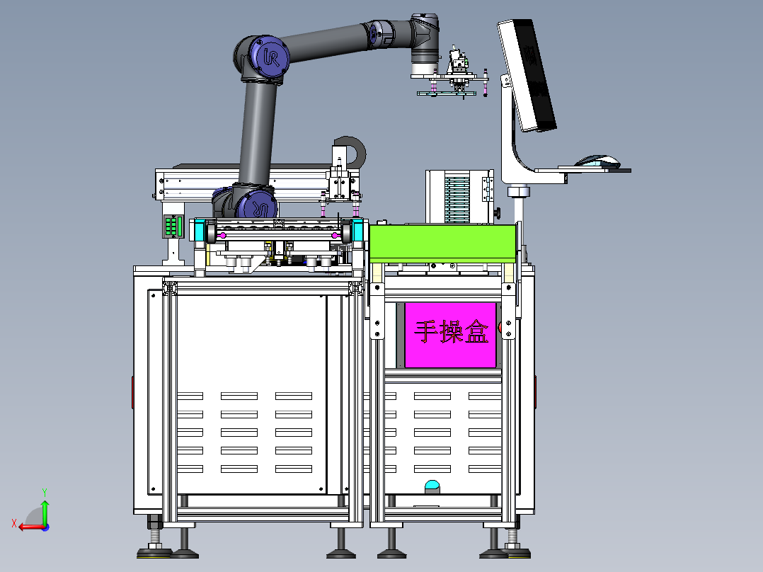 组装治具装载机（sw20可编辑+工程图+bom）后视图