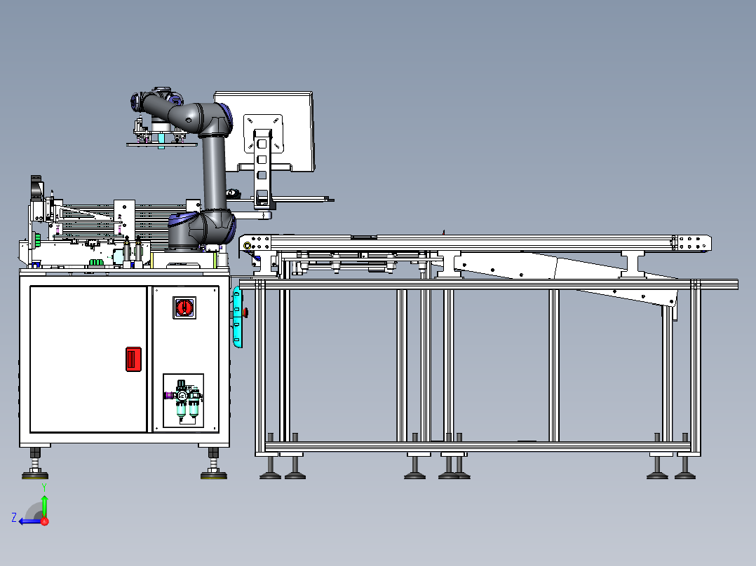 组装治具装载机（sw20可编辑+工程图+bom）右视图