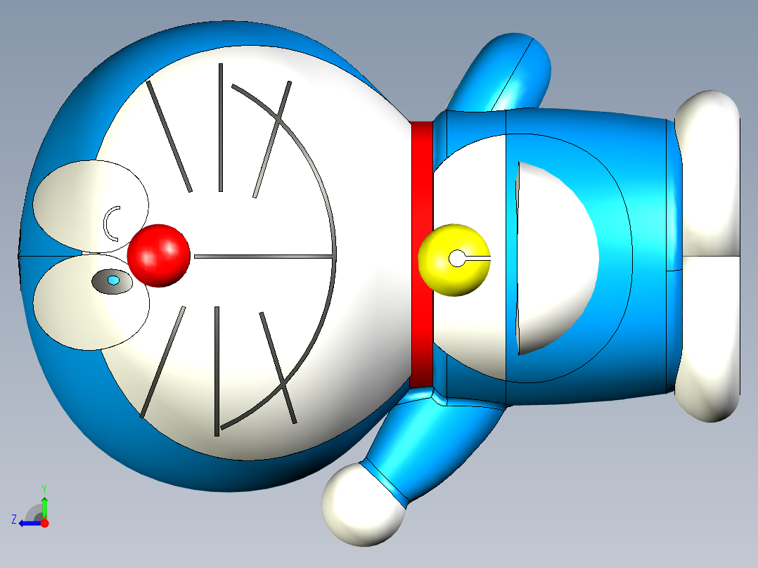多啦a梦模型右视图