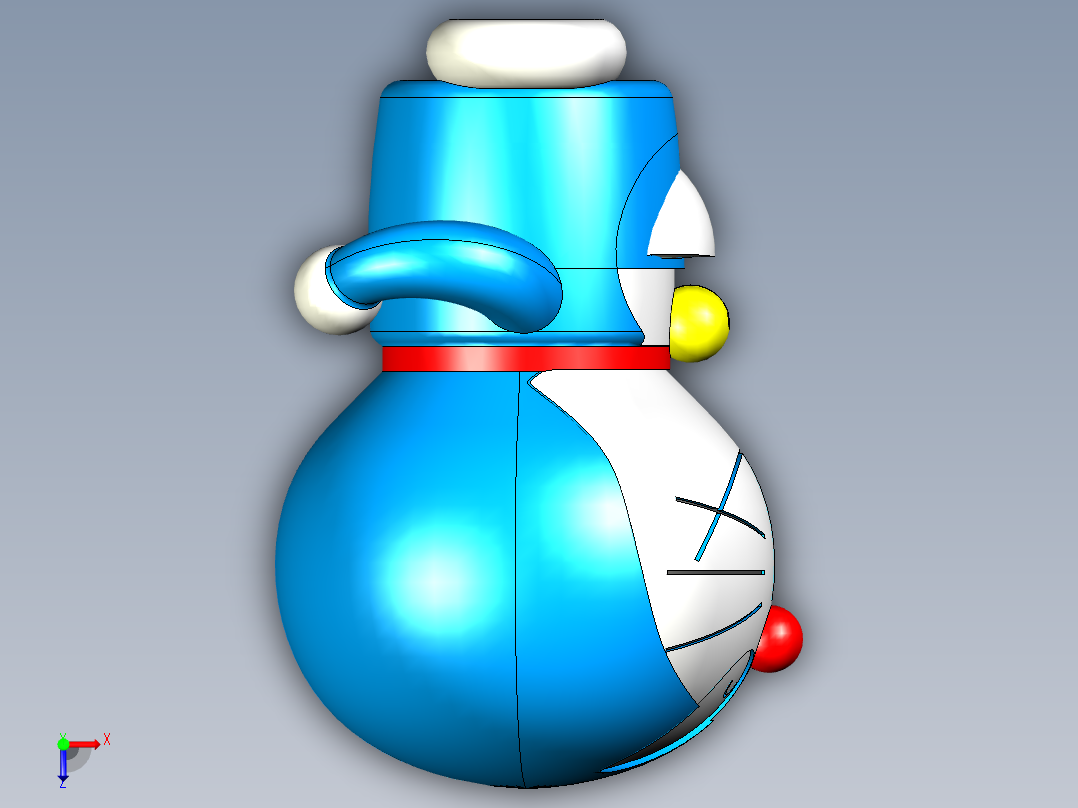 多啦a梦模型俯视图