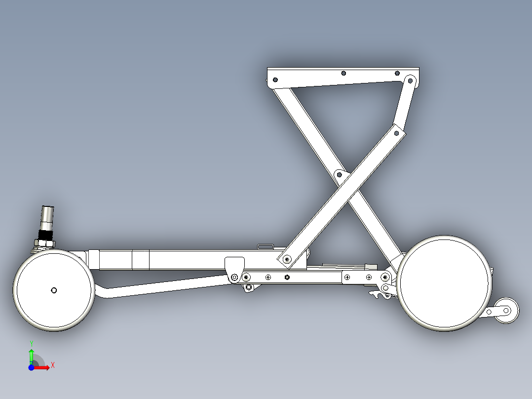 折叠四轮代步车全套结构图纸前视图