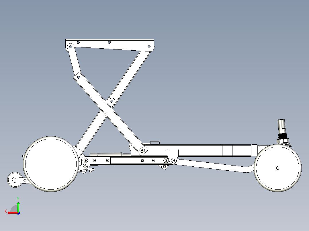 折叠四轮代步车全套结构图纸后视图